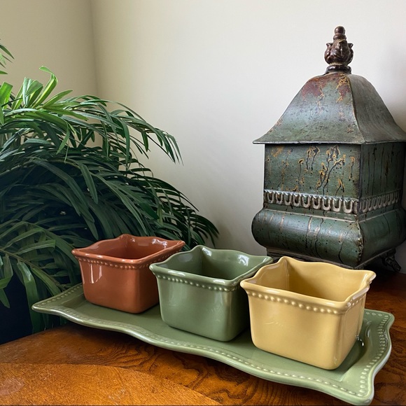Princess House Other - PRINCESS HOUSE PAVILLION  Rectangular Platter/ Condiment Dish Set